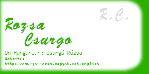 rozsa csurgo business card